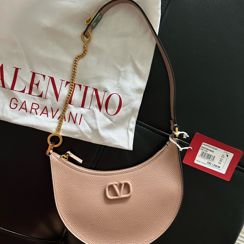 Valentino VLOGO Mini Leather Hobo Bag